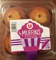 Muffins goût vanille avec fourrage à la myrtille U, x4