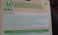 Chocolat Lait Maïs Bio