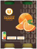 Pur jus d'orange sans pulpe verre perdu 4x200ML