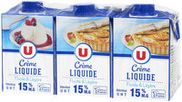 Crème légère liquide UHT 15%MG