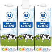 Lait UHT demi écrémé - 6 briques de 1L