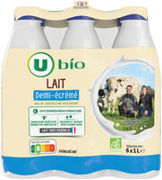 Lait UHT 1/2 écrémé Bouteille 6x1L