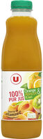 Pur jus orange et Fruits orange abricot kiwi
