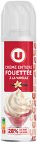 Crème UHT fouettée à la vanille sous pression 28%