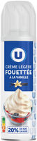 Crème UHT légère fouettée à la vanille sous pression 20%mg - 250g