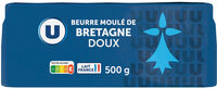 Beurre moulé de Bretagne doux 82%MG, plaquette de 500g