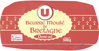 Beurre moulé demi-sel 80%MG, plaquette de 500g