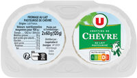 Crottin de chèvre lait pasteurisé 24%MG, 2X60g