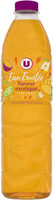 Boisson à base d'eau de source aromatisée au jus de fruits tropical