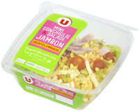 Salade pâtes jambon emmental et crudités