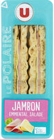 Sandwich au pain spécial garni de jambon cuit choix d'emmental et de salade
