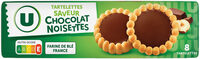 Tartelettes rondes saveur chocolat noisettes, x8, 150g