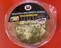 Tapas poulpes citron ail persil, transformé en France, barquette, 100g