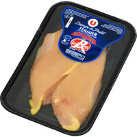Escalope de poulet jaune fermier du Sud Ouest, France, 2 pièces, Barquette