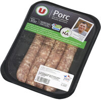 Chipolata herbe supérieure gros grain France, 4 pièces, barquette de220g
