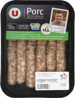 Chipolata herbe supérieure gros grain France, 6 pièces, barquette de330g