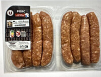 Saucisse de Toulouse issue de porc IGP Sud-Ouest, 8 pièces, barquette, 1kg