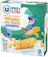 Barres de céréales et pétales de maïs talon lait