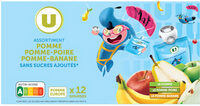 Gourdes dessert fruitier pomme-pomme poire pomme-banane sans sucre ajouté 12x90g