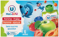 Gourdes 3 pomme-fraise, 3 pomme-abricot sans sucre ajouté 6x90g