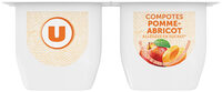 Coupelle dessert de fruits pomme et abricot 4 pots de 100g, 400g