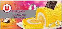 Bûche glacée parfum coco passion et fruits exotiques