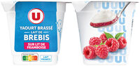 Yaourt brassé brebis sur lit de framboise 3%MG 2x125g