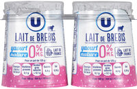Yaourt maigre au lait de brebis nature 0% matière grasse, 2x125g