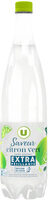 Boisson à base d'eau gazeuse extra pétillant saveur citron vert zéro sucre , bouteille de 1l