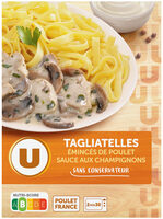 Emincés de poulet tagliatelles champignons