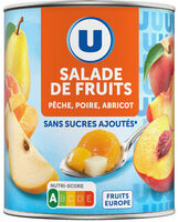 Mélange fruits sans sucre ajoutés de pêches, poires, abricots au jus de raison à base de concentré 475g