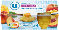 Coupelles pêche et mangue sans sucre ajoutés x4, 260g