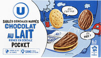 Biscuits Sablés céréales nappés chocolat lait pocket de 225g