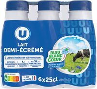 Lait UHT demi-écrémé Bleu Blanc Coeur - 6 bouteilles de 25cl