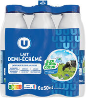 Lait UHT demi-écrémé Bleu Blanc Coeur - 6 bouteilles de 50cl