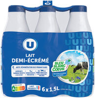 Lait UHT demi-écrémé Bleu blanc coeur - 6 bouteilles de 1,5L