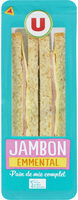 Sandwich au pain complet, jambon et emmental 145g