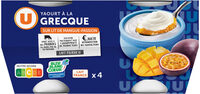 Yaourt à la grecque sur lit de mangue et passion 4x150g