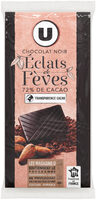 Chocolat noir dégustation 72% éclats fèves de cacao 2x100g