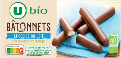 Bâtonnets au chocolat au lait bio paquet de 125g