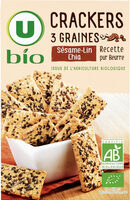 Crackers 3 graines sésame, lin et chia