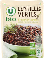 Lentilles vertes à l'huile de tournesol sachet micro-ondable de250g