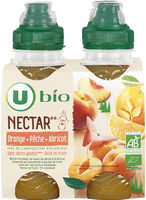 Nectar orange,pêche,abricot sans sucre ajoutés