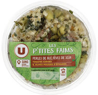Perles de blé et fèves de soja