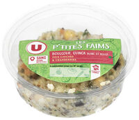 Boulgour quinoa rouge et blanc, pois chiches et cranberries