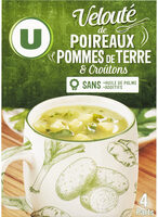 Soupe instantanée aux poireaux,pomme de terre et croûtons