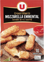 Bâtonnet croustillant à la mozzarella et à l'emmental 14% de matière grasse