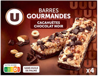 Barres de céréales gourmandes cacahuètes chocolat, x4 - 140g