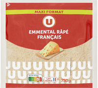 Fromage au lait pasteurisé Emmental français râpé 29% de MG, 750g