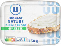 Fromage à tartiner nature à teneur réduite en sel 22% de MG